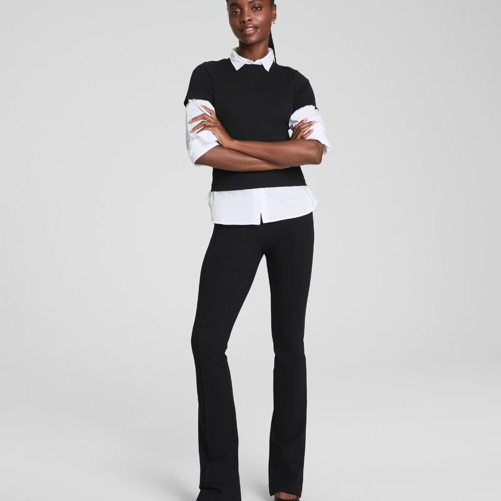 NWT Spanx Spanxsmooth PerfectFit Micro Flare Pant, Classic Black,  Petite XL